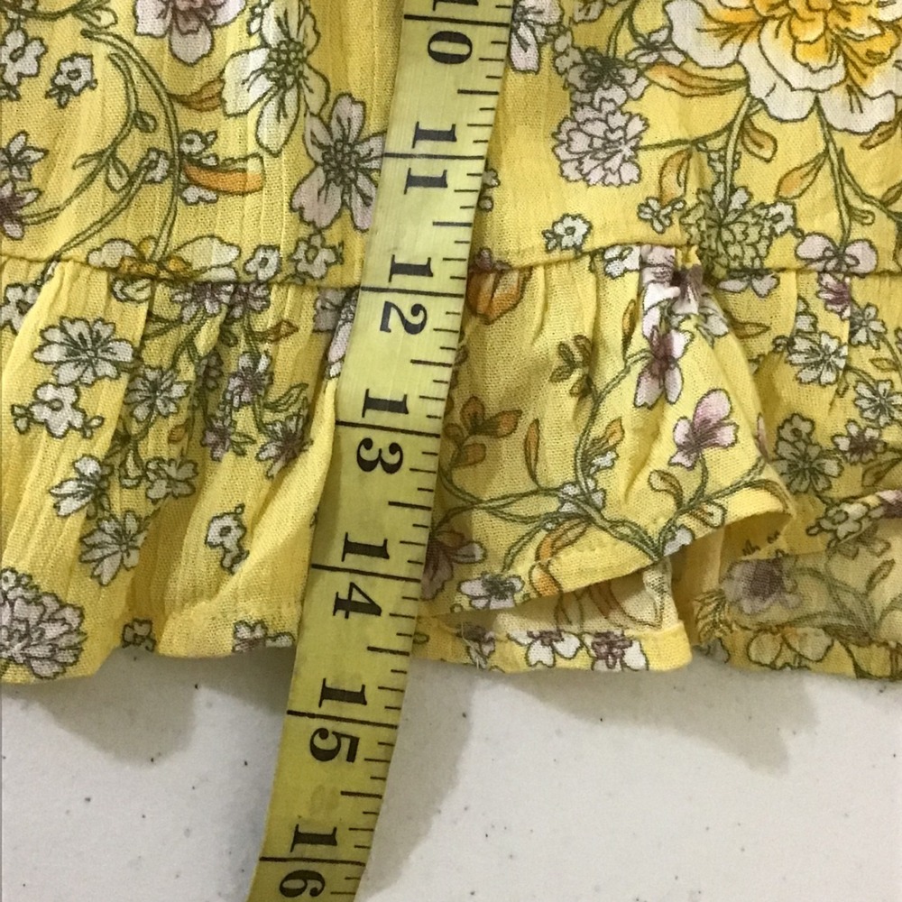 Bebop Yellow Floral Smocked Waist Ruffle Hem Shorts Women's XL - Picture 12 of 12